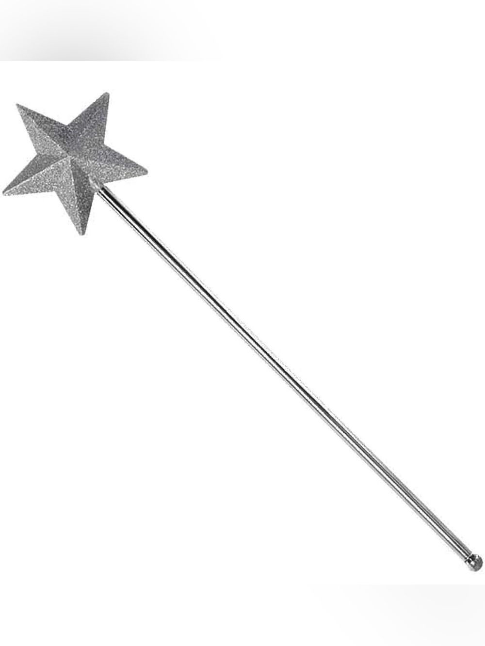 Silver Glitter Star Wand (15”)
